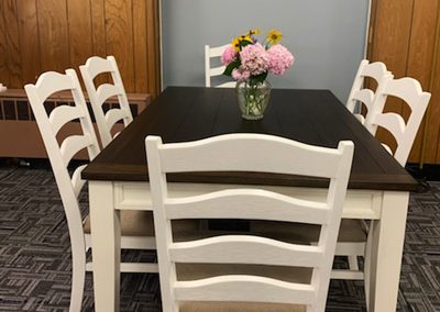 nice wooden table and chairs set up for meeting or meal - French Creek Recovery Center - PA drug and alcohol treatment center